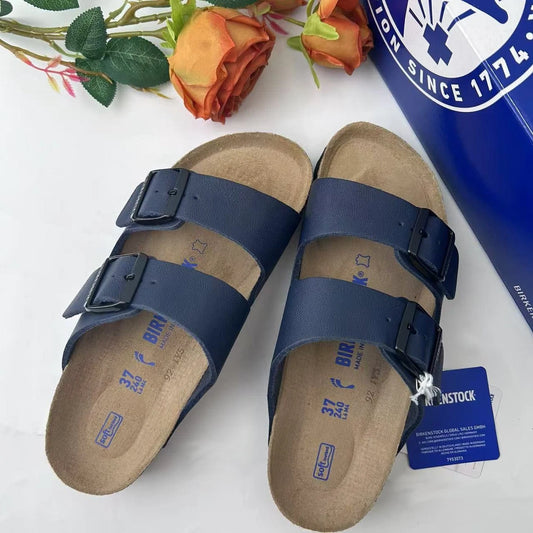 Sandalias Birkenstock Arizona Plantilla Suave Azul Birko-Flor - Tallas 37 al 43