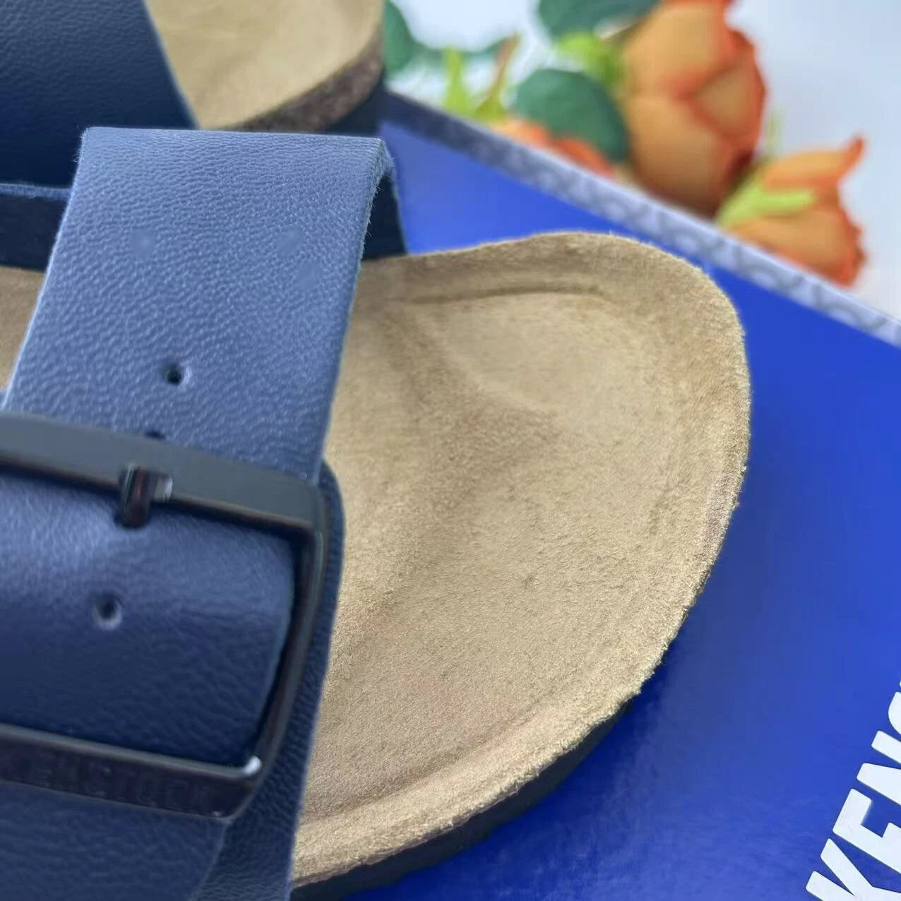 Sandalias Birkenstock Arizona Plantilla Suave Azul Birko-Flor - Tallas 37 al 43