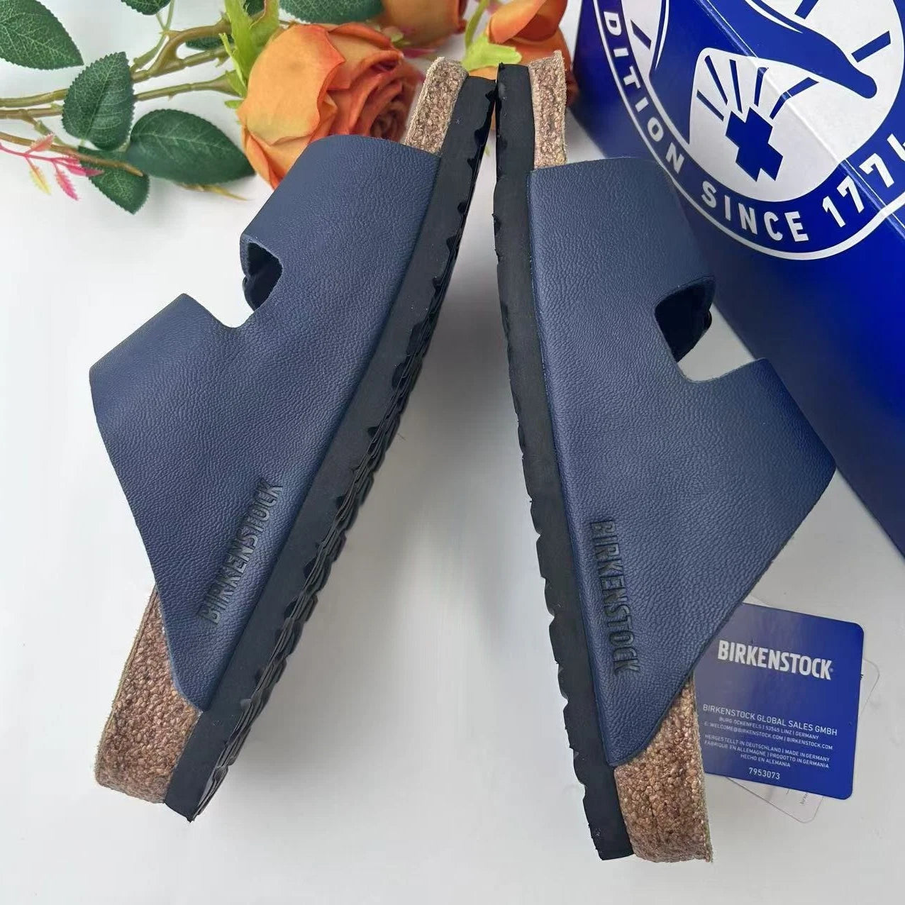 Sandalias Birkenstock Arizona Plantilla Suave Azul Birko-Flor - Tallas 37 al 43